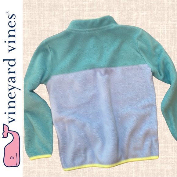 Vineyard Vines Colorblock Snap Placket Pull Over Fleece / Girls' Size M/10-12 - Picture 5 of 7